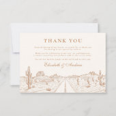 Wüstenstraße Western Wedding Dankeskarte (Vorderseite)