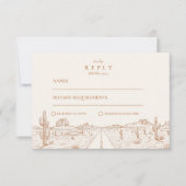 Wüstenstraße Western Wedding RSVP Karte (Vorderseite)