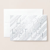 Wüstenstreifen Metallische Foil Happy Birthday Car Folienkarte (Vorderseite mit Umschlag)