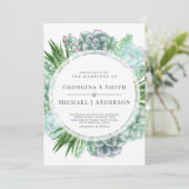 Wüstensukkulente Cacti WasserfarbenWEDD Einladung (Stehend Vorderseite)