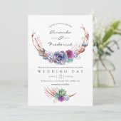 Wüstensukkulente Hochzeitsfeier Einladung (Stehend Vorderseite)