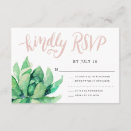 Wüstensukkulente RSVP-Karte - Rosa RSVP Karte