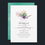 Wüstensukkulturen Bat Mitzvah Einladung<br><div class="desc">Wasserfarbene Kakteen Pflanze flederten Mitzvah mit eleganter Handschrift Typografie an.</div>