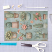 Wüstensukkulturen blühende Kakteen Pots Decoupage Seidenpapier (Handwerk)