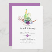 Wüstensukkulturen Brunch und Bubbly Brautparty Einladung (Vorne/Hinten)