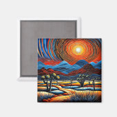 WüstenSunset 1 Magnet (Vorderseite/Rückseite)