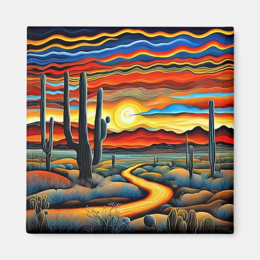 WüstenSunset 2 Magnet (Vorne)