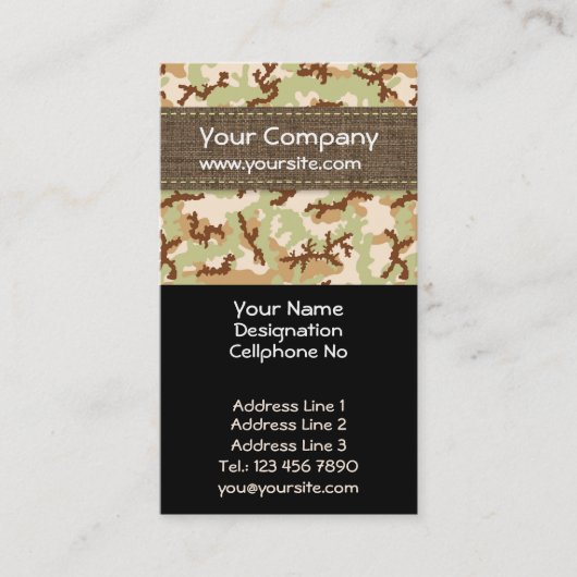 Wüstentarnung Visitenkarte (Vorderseite)