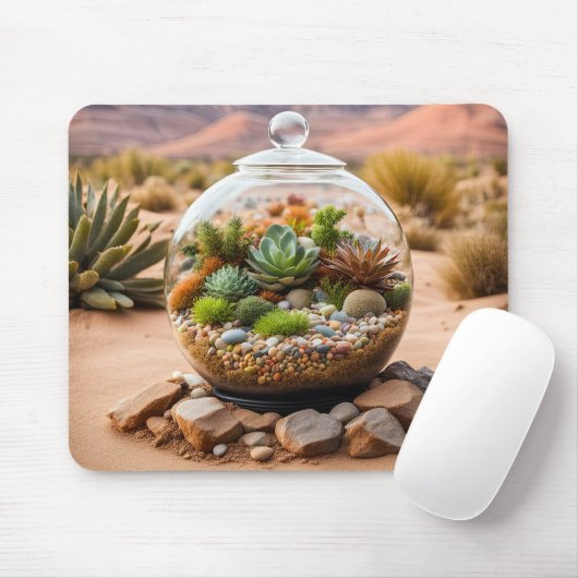 Wüstenterrarium und Kaktus Mousepad (Mit Mouse)