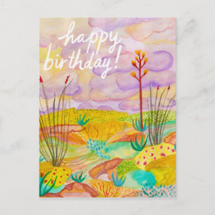 Wüstenträume Aquarell New Mexico Geburtstag Postkarte