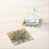 Wüstenträume | Grüne Pflanze Rechteckiger Pappuntersetzer (Vor Ort)