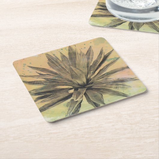 Wüstenträume | Grüne Pflanze Rechteckiger Pappuntersetzer (angewinkelt)