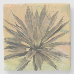 Wüstenträume   Grüne Pflanze Steinuntersetzer