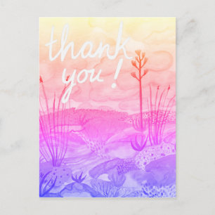 Wüstenträume Wasserfarben New Mexico Sonnenunterga Postkarte