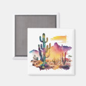 Wüstenuntergang in Mexiko Magnet (Vorderseite/Rückseite)