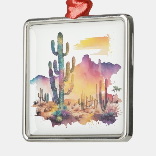 Wüstenuntergang in Mexiko Ornament Aus Metall (Links)