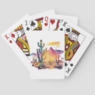 Wüstenuntergang in Mexiko Spielkarten