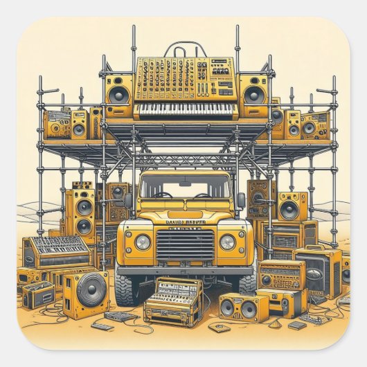 Wüstenverteidiger Quadratischer Aufkleber (Vorderseite)