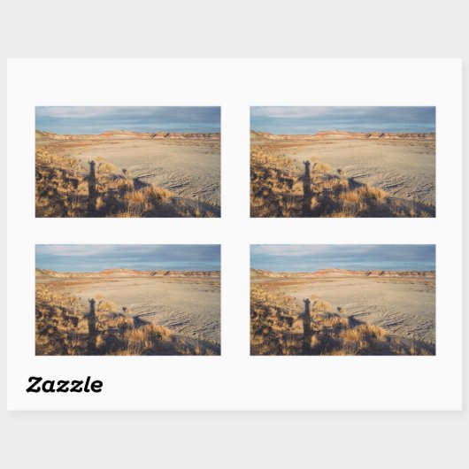 Wüstenwache: versteinertes Forest National Park Fo Rechteckiger Aufkleber (Blatt)