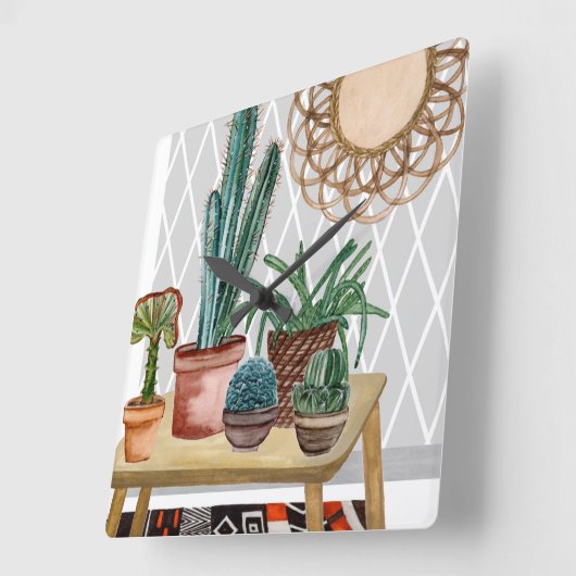 Wüstenweber IV Quadratische Wanduhr (Winkel)