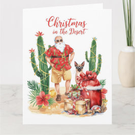 Wüstenweihnachten mit Kaktus-Weihnachtsmann  Karte