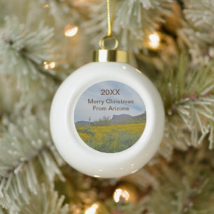 Wüstenwildblume Arizona Frohe Weihnachten Keramik Kugel-Ornament
