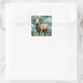 Wüstenwolken-Cartoon Quadratischer Aufkleber (Tasche)