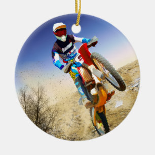 WüsteWheelieMotocross Keramikornament