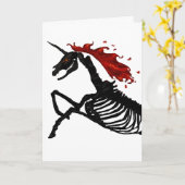 Wut - Einhorn Skelett Karte (Gelbe Blume)