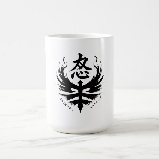 Wut-Emblem Ninja-Wappen Kaffeetasse (Mittel)