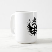 Wut-Emblem Ninja-Wappen Kaffeetasse (Vorderseite Links)