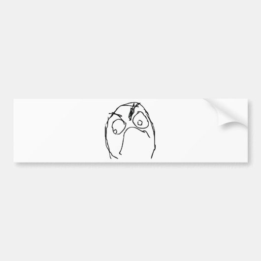 Wut unglücklicher Meme-Gefecht Autoaufkleber (Vorne)