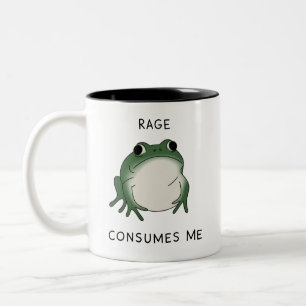 Wut verbraucht mich Froschteich Meme Vintage Natur Zweifarbige Tasse