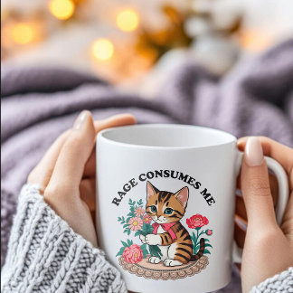 Wut verzehrt mich, Katzenblume, süßes Katzenmeme Tasse