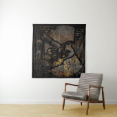 Wutang Cat DJ Style Wandteppich (Beispiel (Horizontal))