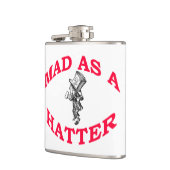 Wütend als Hutmacher-Flasche Flachmann (Links)