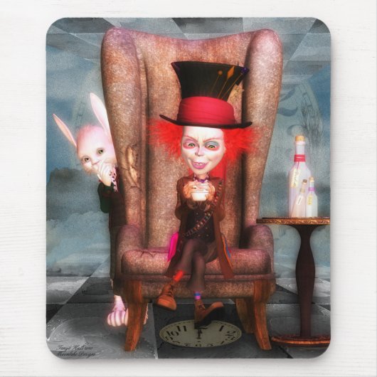 Wütend als Hutmacher-schöne Kunst auf einem Mousepad (Vorne)