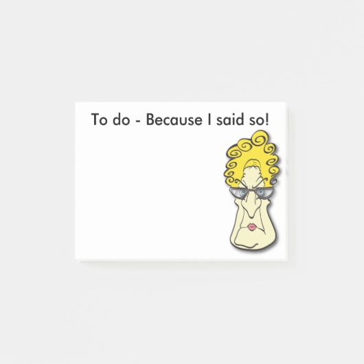 Wütend alte Dame - Weil ich ja gesagt habe! Notize Post-it Klebezettel (Vorderseite)