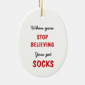 Wütend Cat You Get Socks! Urlaub Keramik Ornament (Hinten)