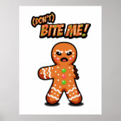 Wütend Gingerbread Mann, beiß mich nicht! Poster (Vorne)