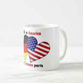 wütend in Amerika mit deutschen Teilen Kaffeetasse (VorderseiteRechts)
