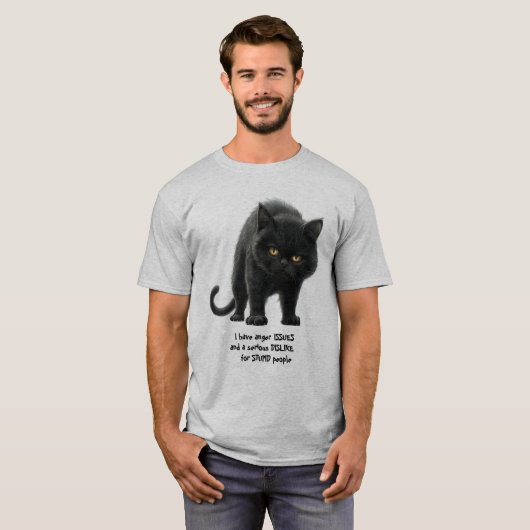 Wütend Schwarz habe ich wütende Probleme humorvoll T-Shirt (Vorne ganz)