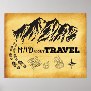 Wütend über retro Vintages Plakat Art der Reise