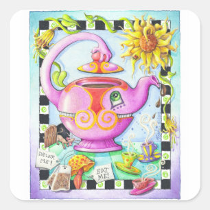 WÜTEND ÜBER TEE-PARTY-AUFKLEBER QUADRATISCHER AUFKLEBER