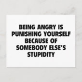 Wütend zu sein, bestraft euch selbst postkarte (Vorderseite)