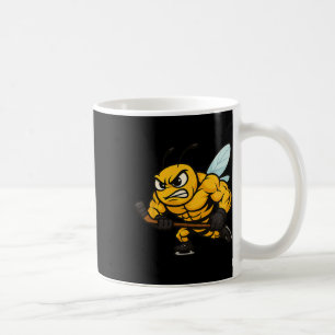 Wütende Biene Eishockeyspieler Starkes Insekt Kaffeetasse