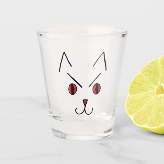 Wütende Dämonenkatze Schnapsglas (Vorderseite)