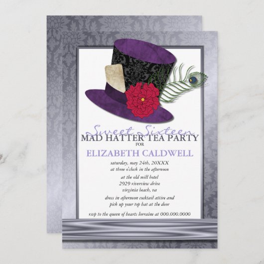 Wütende Einladung des Hutmacher-Bonbon-16 (Vorne/Hinten)