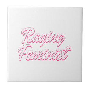 Wütende Feministische Puppe Fliese