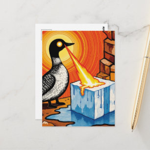Wütende Feueraugen MN Loon schmilzt Eis  Postkarte